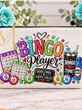 Bingo Theme Make-Up Bag/Wristlet